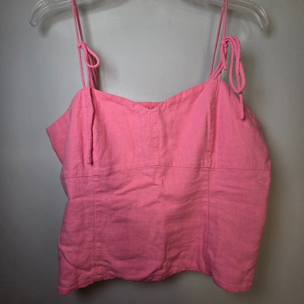Old Navy Women's Tank Top Linen Blend Pink Size L Boho Festival Romantic Beach